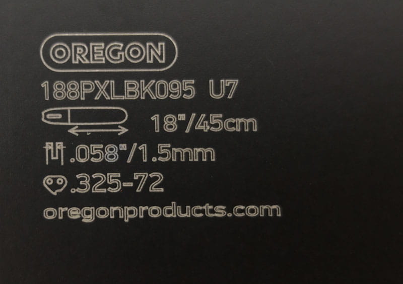 Oznaczenia na prowadnicy Oregon 188PXLBK095